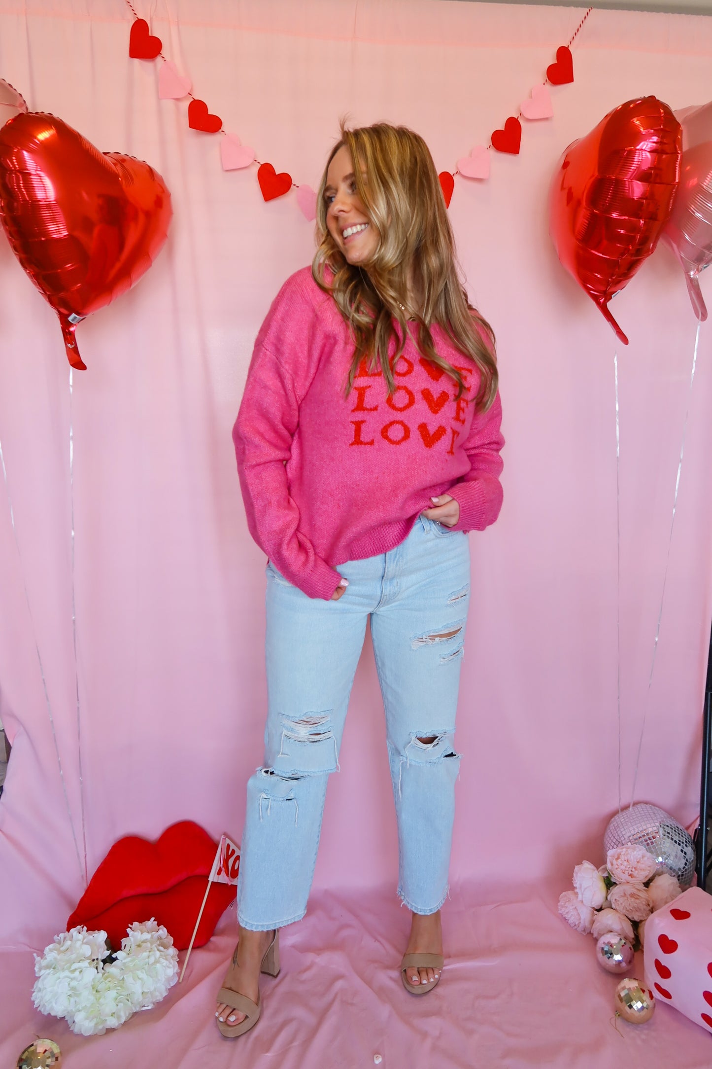 LOVE Sweater - red/pink