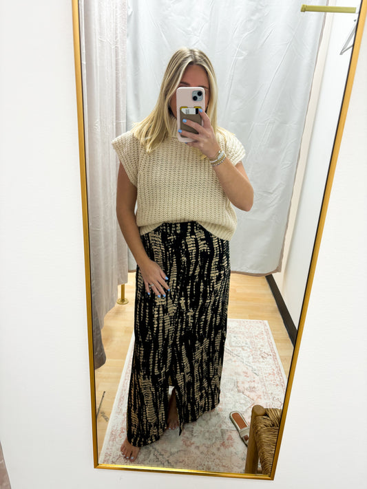 Printed midi skirt