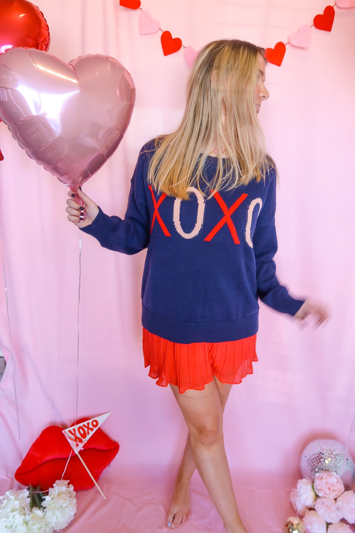 XOXO Sweater- Navy