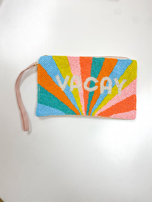 VACAY beaded coin pouch